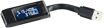 revolt USB Messgerät: USB-Leistungsmesser/Multimeter mit Überlade- & Überspannungs-Schutz (USB Spannungsmesser)