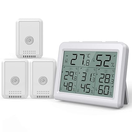 Brifit Hygrometer Thermometer, Innen Außen Thermometer Hygrometer Digital Innen Außentemperatur und Luftfeuchtigkeit Monitor 