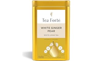 Tea Forte White Ginger Pear Premium Loose Leaf Caffeinated White Tea Blend Canister, Makes 35-50 Cups