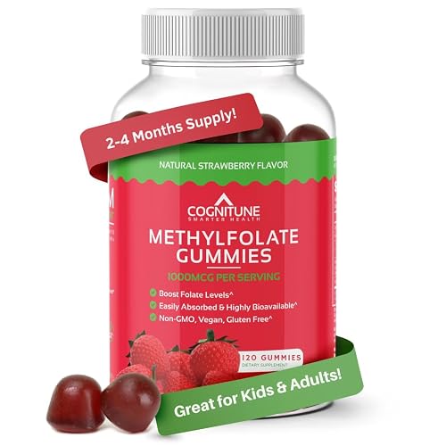 CogniTune L-Methylfolate Gummies 1000mcg - Bioavailable 5MTHF Folate ...