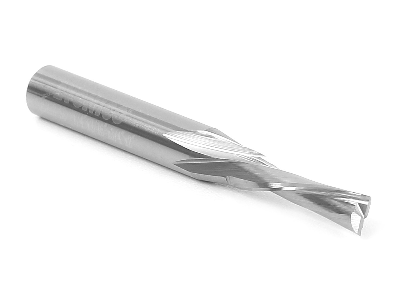 Yonico 36212-SC - Low Helix Downcut Spiral End Mill CNC Router Bit, Diameter: 3/16", Cutting Height: 3/4", Flutes: 2-1/4" Shank