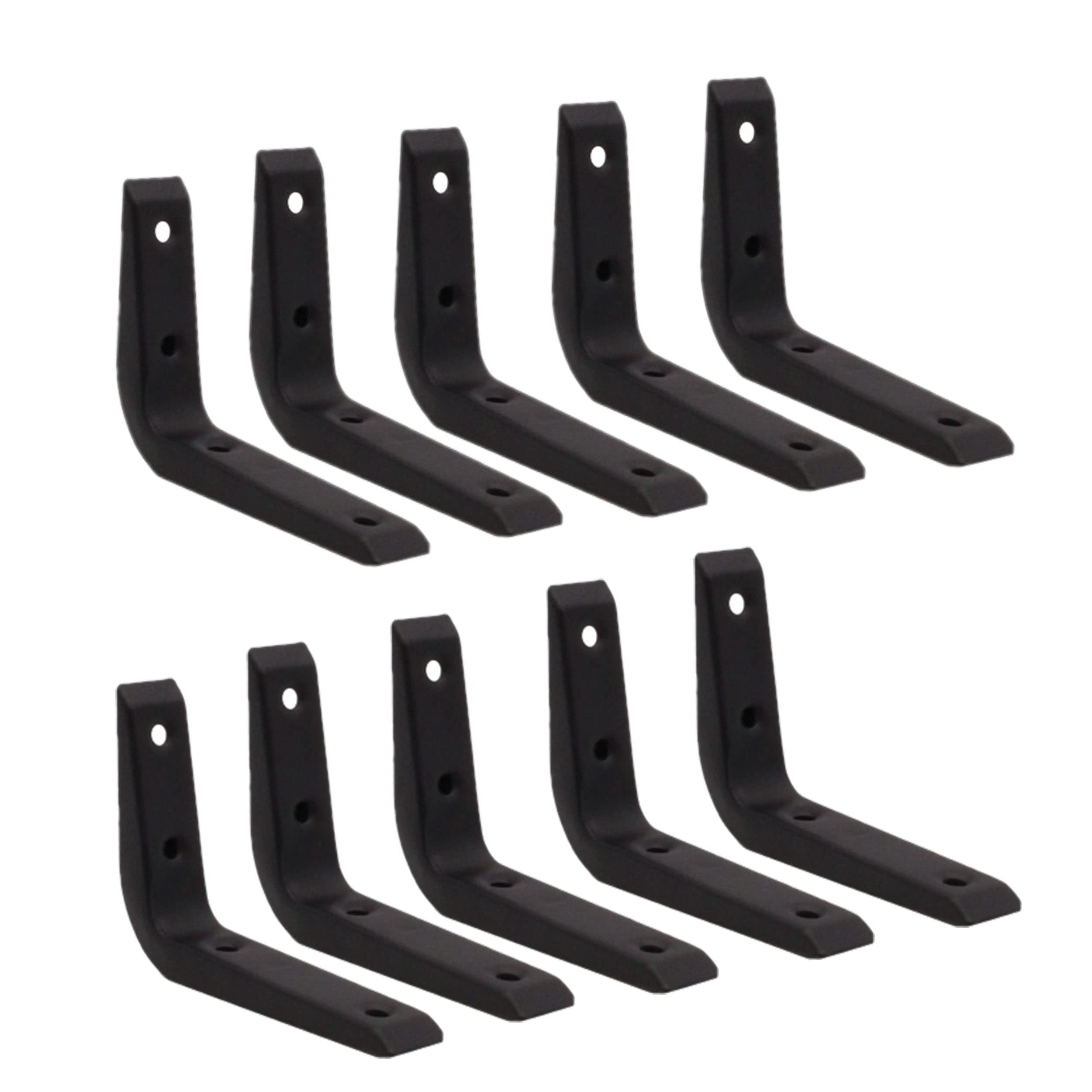 Strong Shelf Bracket Reinforced 100x75mm | Black | EAI Brand | Pack of 10