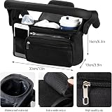 Tyuodna Baby Pram Bag Stroller Organiser with 2 Insulated Cup Holders Black view 7