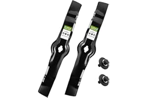 GardTok 2-Pack High-Lift Mulching Mower Blades with Bolts and Washers Replacement for John Deere AM130172 AM126023 AM128013 F