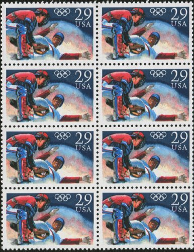 1992 OLYMPIC BASEBALL ~ BARCELONA SPAIN #2619 Block of 8 x 29 US Postage Stamps