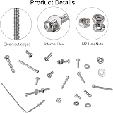 FandWay M2 Bolts Nuts Set 250Pcs 304 Stainless Steel Button Head Machine Screws view 5