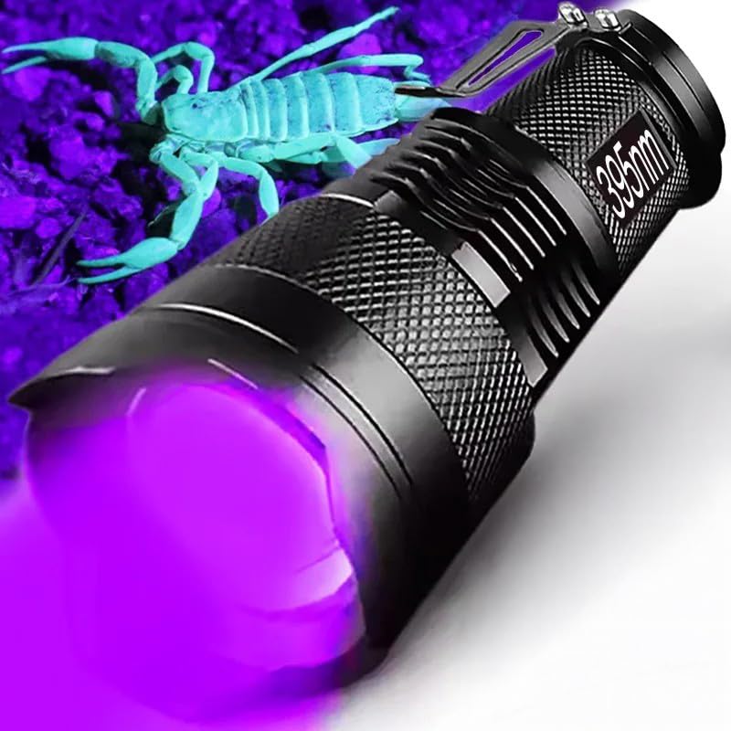 Photo 1 of 1PC UV Flashlight Portable Mini Ultraviolet Torch Waterproof Zoomable Violet Lights Pet Urine Scorpion Detector UV Lamp (365nm)