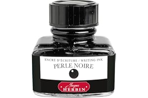 JACQUES HERBIN J. Herbin Fountain Pen Ink - 30 ml Bottled - Perle Noire, 1.01 Fl Oz (Pack of 1)