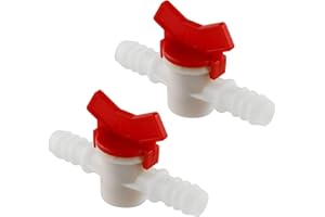 DGZZI Barbed Ball Valve 2PCS 1/2-Inch ID In-Line Ball Valve Shut-Off Switch with Hose Barb for Drip Irrigation and Aquariums White