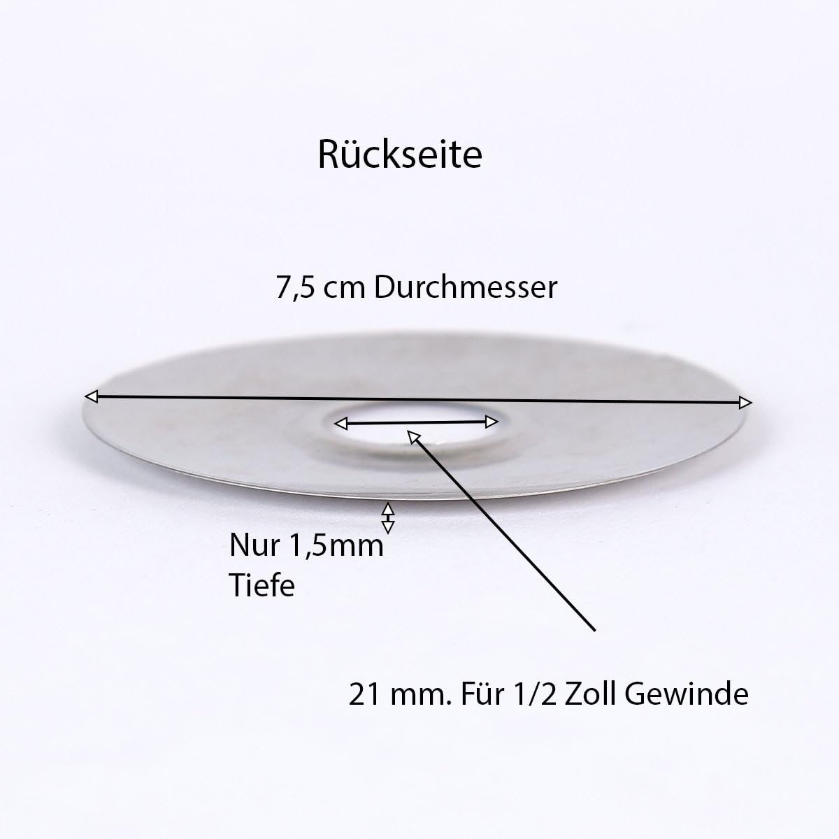 Rosette for wall fittings wall arm, inlet arm (rosette 04 round) - Image 3