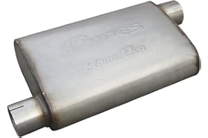Pypes Exhaust MVR10 Race Pro 14" Long 2-1/2" Offset Inlet 2-1/2" Offset Outlet 409 Stainless Steel Muffler