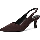 Mostrin Kitten Heels for Women Slingback Pointed Closed Toe Heels Women's Pumps Shoes for Wedding, Party, Commuting