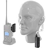 SAMCOM Wireless Headset with Clear Acoustic Tube Earpiece for Walkie Talkies, BTEAR01 Surveillance Ear Piece with 2 Pin K Type Dongle 10 Hours with PTT Microphone (No Radio Includes)