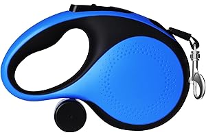 QUICDEER Retractable Dog Leash for Small Dogs, 110lbs Capacity, 16ft, Stainless Steel Core, Durable Webbing, 360° Tangle-Free for Walking, Training & Outdoor Adventures, Large, Blue