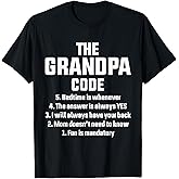 The Grandpa Code - Mens Funny Saying Grandpa T-Shirt