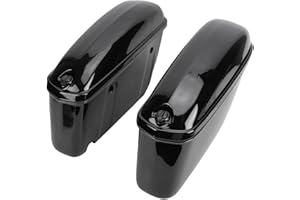 Oreilet Motorcycle Saddlebags, 22L Capacity Side Panniers Universal Motorcycle Hard Saddle Bags, Trunk Luggage Storage Box wi