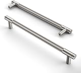 Amerdeco 10 Pack Brushed Satin Nickel Knurled Cabinet Pulls 160mm AM003