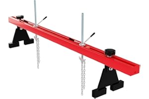 DEXSO Engine Support Bar 1100 Lbs Capacity Engine Transverse Bar Engine Hoist 2 Point Lift Holder Hoist Dual Hooks, Engine Hoist for Home Garages & Auto Repair Shop
