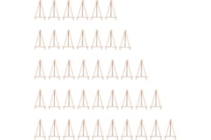 Auch 40 Pack Mini Wood Display Easel Artist Easel Triangle Cards Stand Small Tabletop Painting Wood Easel Holder Stand Mini T