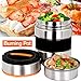 Vacuum Insulated Lunch Box Stainless Steel Food Jar 2 Tiers Food Container Food Carriers Thermal Lunch Container Food Storage Box 1.4L Holding Time 6hr 7x5’’(Random Black or Orange Color)
