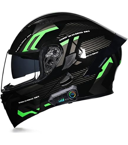 ILM Bluetooth Integrated Modular Flip up Full Face Motorcycle Helmet Sun Shield Mp3 Intercom Model 953BT MAX (XL, Black) Automotive