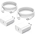 iPhone 16/15 Charger Fast Charging, 2Pack 20W PD USB C Fast Wall Charger Block with USB C to C Fast Charging Cable Cord Compatible with iPhone 16/15/15 Pro/15 Pro Max/15 Plus,iPad 12.9/11/10.9/Air 5/4