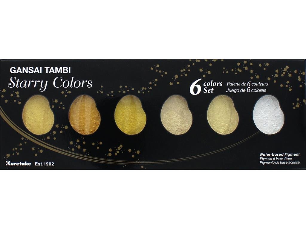 Zig Kuretake Gansai Tambi 6 Colour Set Starry Colours, Acrylic, Multicoloured