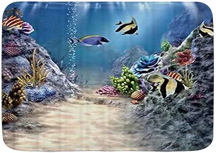 SSZO lfombra de baño,Imagen de Arte Tropical Submarino con Coloridos