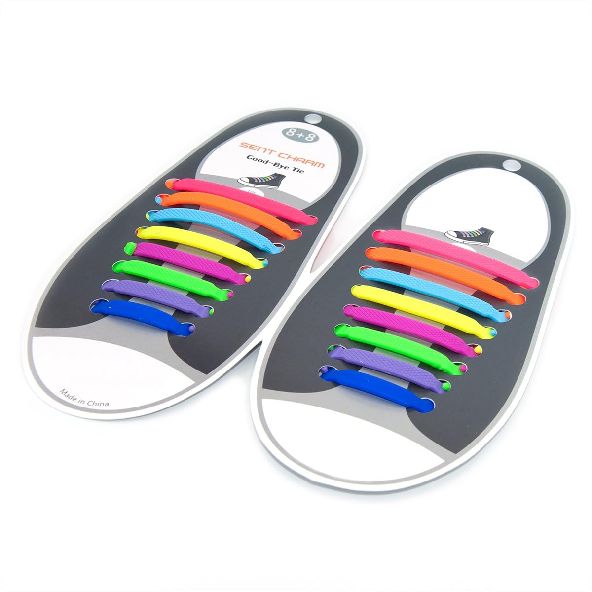Zapfirst Lazy No Tie Waterproof Silicone Shoelace for Athletic Running Shoes, Sneakers, Boots, and Other Shoes Colorful