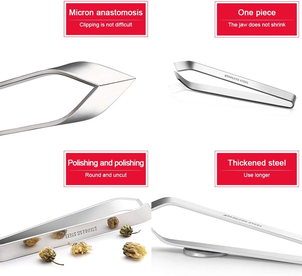 SelfTek Stainless Steel Tongs Tweezers 5 Piece Set - Image 5