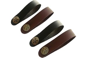 4 Pcs Guitar Neck Strap Button,Button Headstock Tie PU Leather,Neck Adapter Accessory,Guitar Headstock Strap Tie for Electric