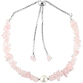 GEMSPLACE Rose Quartz Heishi Beads Slider Bracelet, Crystal Bolo Bracelet For Women with Silver Plated Chain, 6-8 Inch Adjustable Length Stone Weight Approx 30 to 40 carats Stone Size Approx 3 to 8 mm