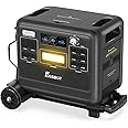 FOSSiBOT Portable Power Station F2400 with Hand Truck, 2048Wh LiFePO4 Battery Backup, 6 x 2400W AC Outlets, 2 DC Ports/6 USB Ports Solar Generator for Outdoor Camping, Home Use, RV, Emergency