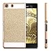 kwmobile Hard case Design glitter rectangle for Sony Xperia M5 in gold white