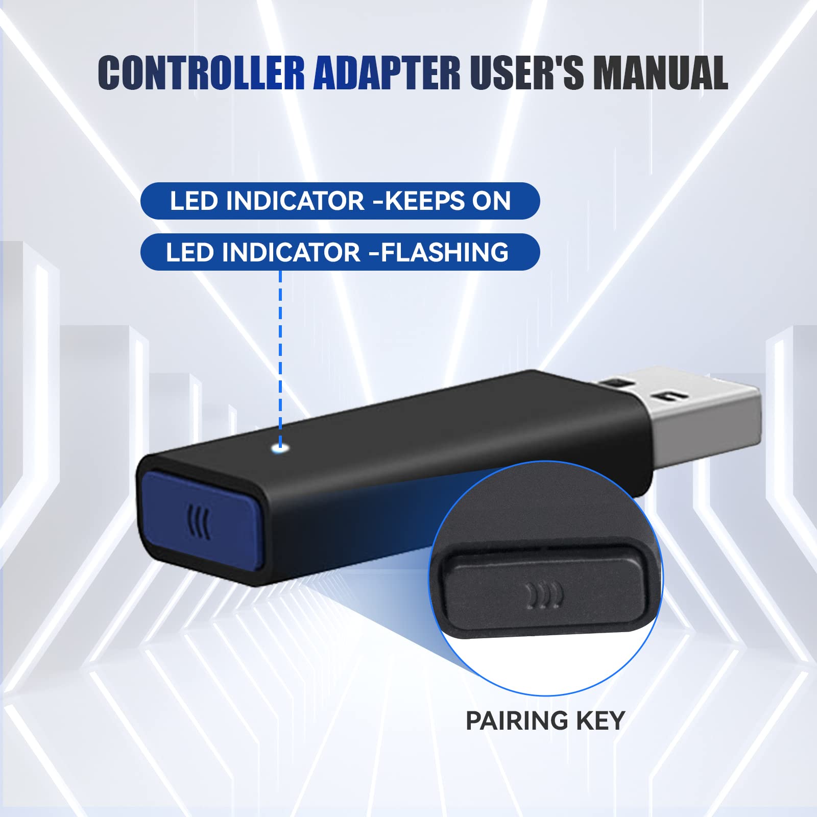 Xbox Wireless Adapter for PC & Controller - Compatible with Xbox One, One X|S, Elite, Series X|S