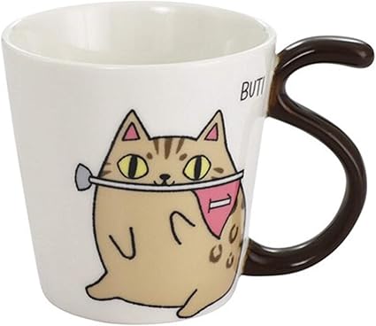 Amazon マグカップ 猫３兄弟 しっぽマグカップ コーヒーカップ 猫柄 マグ 猫 Ki 097 Buti セラミック藍 カップ マグ ソーサー