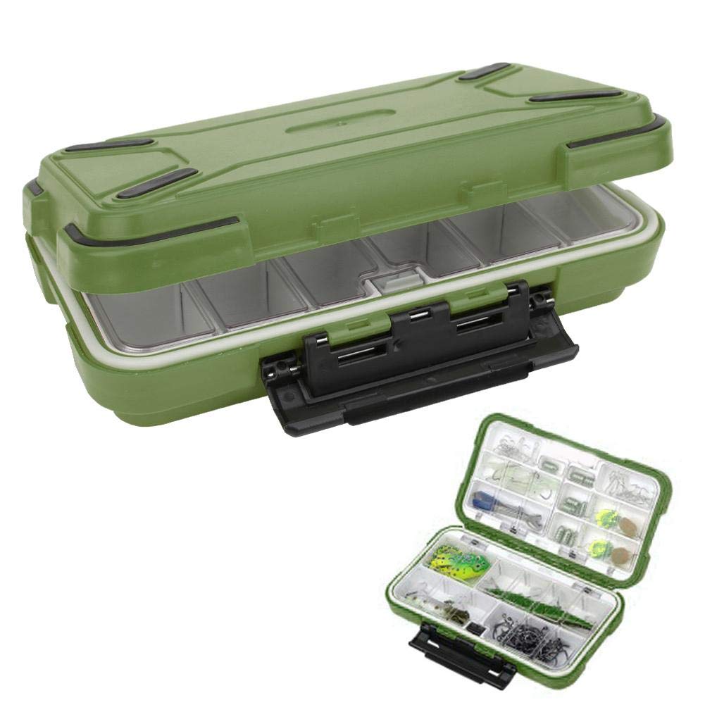 RiToEasysports ABS Waterproof Fishing Tackle Box Fishing Tackle Container for Bait Lure Hooks Storage(Green) Other Fishing Tools and Accessories Fishing Supplies