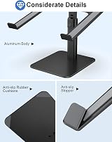 Babacom Laptop Stand 8 Height Adjustable Aluminum Desktop Riser 10-16 Inch view 5