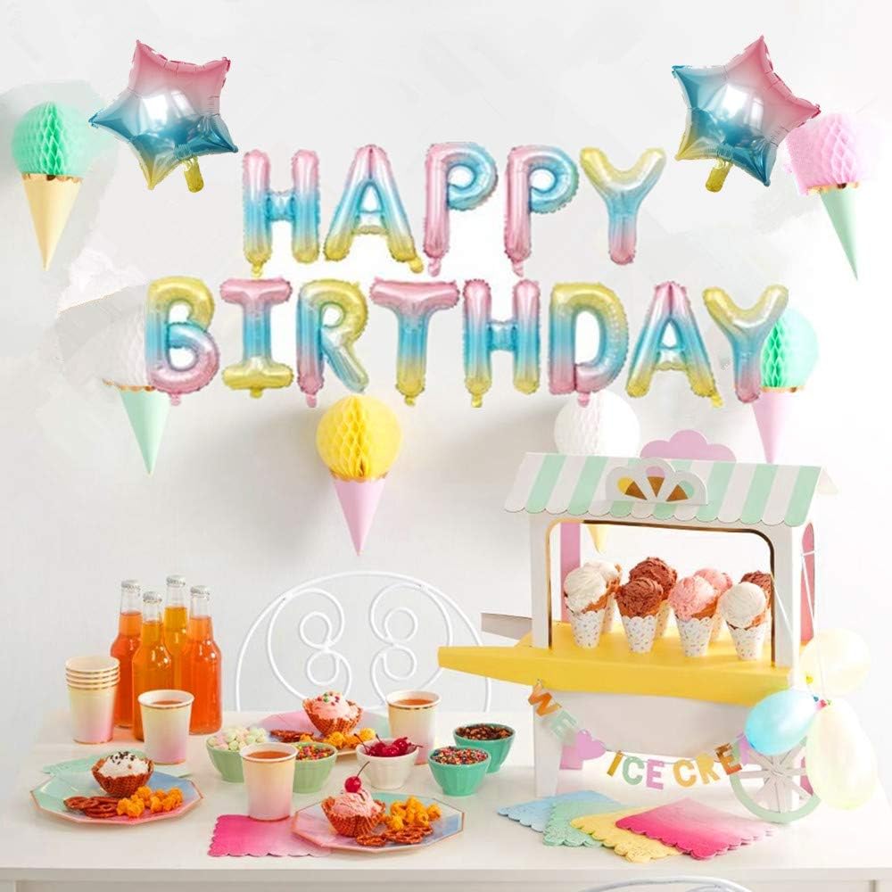 Rainbow Happy Birthday Balloon Banners, Alphabet Balloons Banner for Girls Boys Birthday Party Decoration Women Teen Girls - Image 4