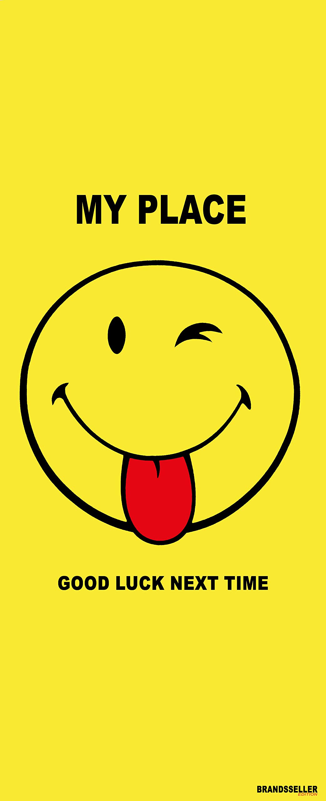 Good Luck Smiley / Beach Towel / Beach Towel Approx. 92 x 187 cm Yellow Tongue