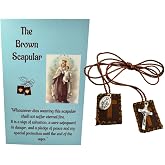 Traditional Brown Mt. Carmel Scapular - 100% Wool | Discount Catholic Products