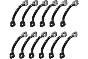 Bivethoi 12 Pcs Barn Door Handles, Metal Door Handle Black, Gate Pull Handle for Outdoor Garage Fence, Indoor Drawer Closet.