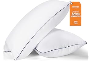 MZOIMZO Bed Pillows for Sleeping- Medium Soft, Queen Size Set of 2, Cooling Hotel Quality for Back, Stomach or Side Sleepers