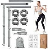YOTTOY Pilates Bar Kit with Resistance Bands – 3-Bar Detachable Pilates Stick for Full Body Workout, Home Gym Exercise Equipment for Women & Men, Portable Toning Bar for Yoga
