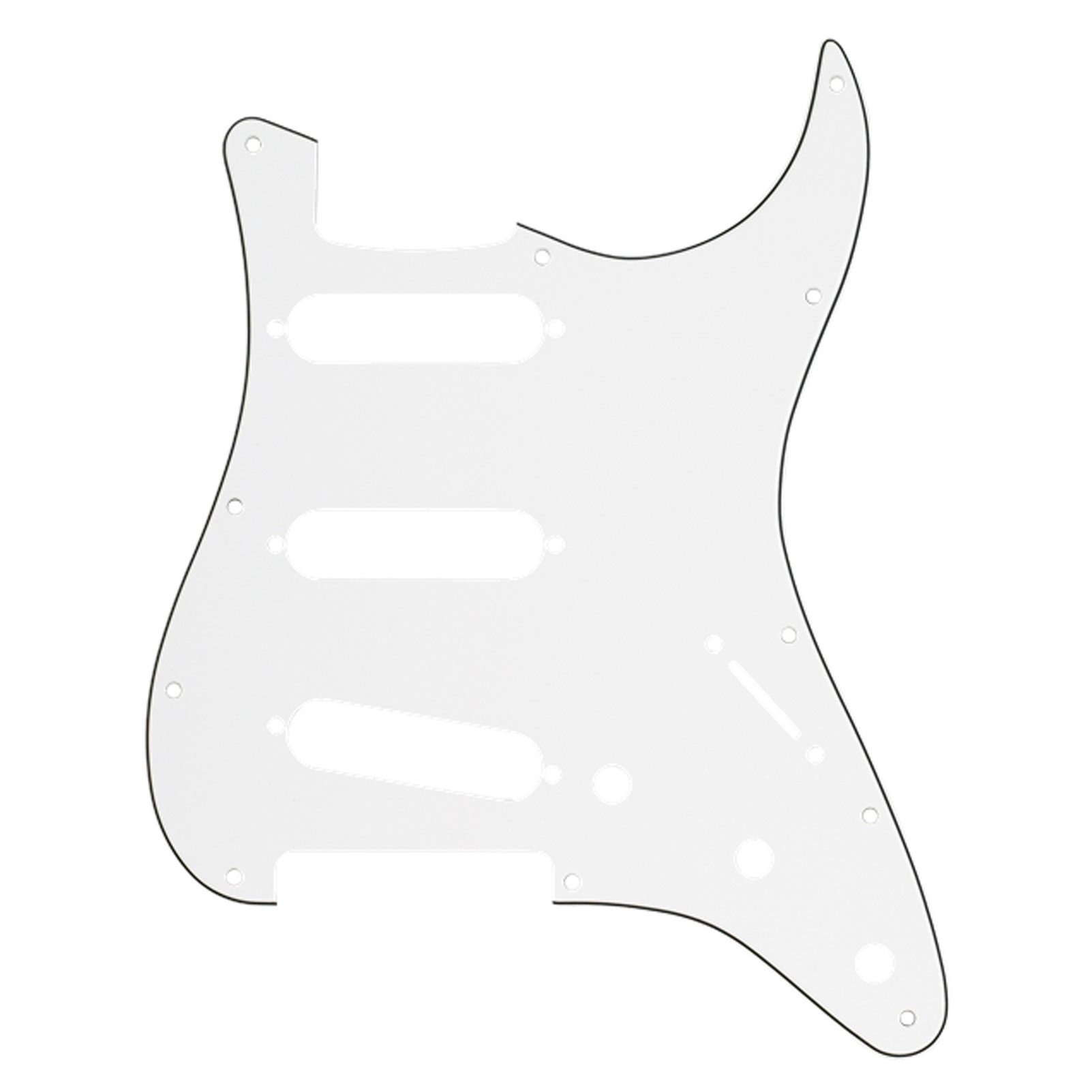Musiclily 11 Hole SSS Strat Pickguard Scratch Plate for Fender USA/Mexican Standard Stratocaster Modern Style Electric Guitar, 3Ply White โ image 1