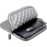 ROOFULL USB 3.0 External CD DVD Drive with Protective Storage Carrying Case Bag, Portable CD/DVD ROM +/-RW Drive Burner…