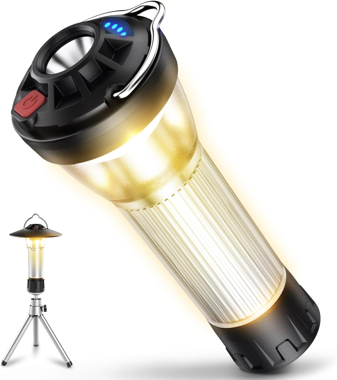 LED ランタン 充電式 4つ点灯モード 防水 軽量 小型 キャンプランタン 懐中電灯 大容量2600mAh 手持ち 掛け式 三脚スタンド対応 多機能ライト ハイキング 夜釣り 地震 作業 停電 非常用照明 防災用 車中泊