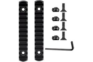 Wipboten 2 Pack Aluminum Picatinny Accessory Rail Set for MLOK 13 13 Slots T-Nuts & Screws Allen Wrench Black