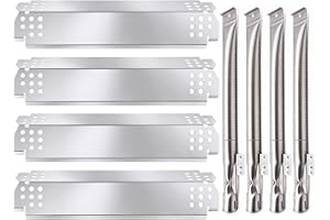 Criditpid Grill Replacement Parts for Nexgrill 4 Burner 720-0830H, Nexgrill 720-0888, 720-0888N, Grill Burners and Heat Shield Plates for Nexgrill 720-0783E Replacement Parts, 720-0830H Nexgrill Parts