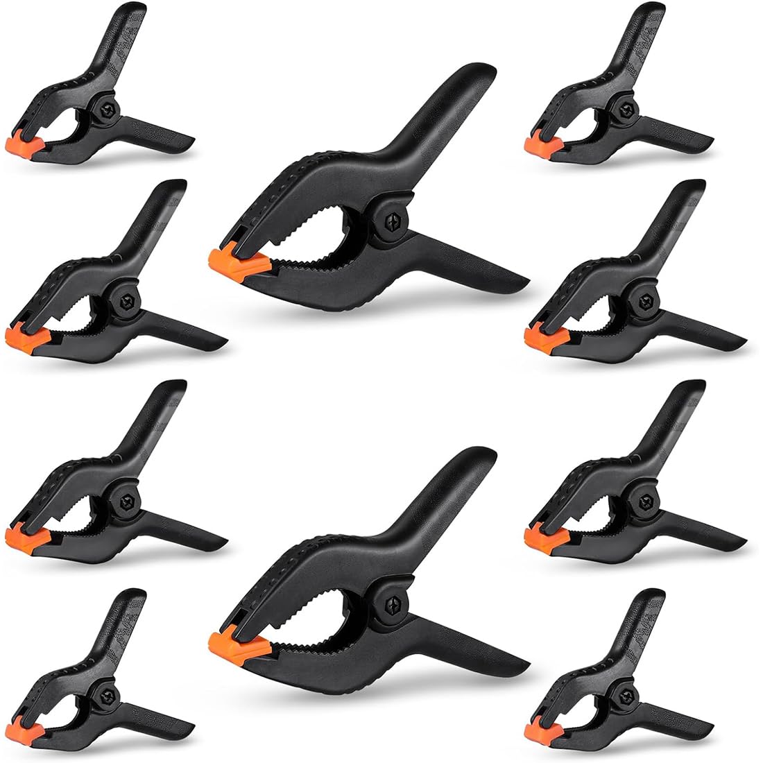 10 PCS Plastic Spring Clamps, Heavy Duty Nylon Spring Clamps, Spring Clamps, Backdrop Clips, 9.5cm Long Photo Cloth clamp Background Fabric Clip, for Photo Studio, Canvas, Woodwork, Craft